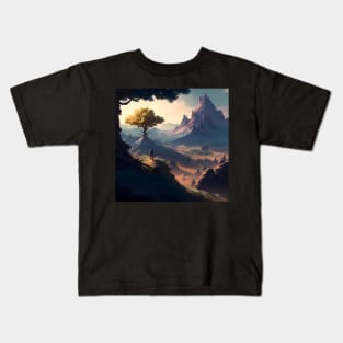 Mountainside River View Kids T-Shirt